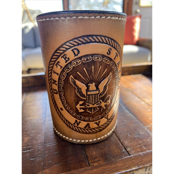 Other - United States Navy Leather Mug‎ by Elandah Leather